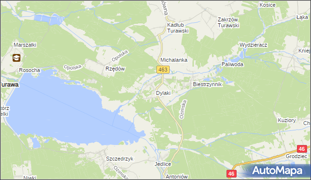 mapa Dylaki, Dylaki na mapie Targeo