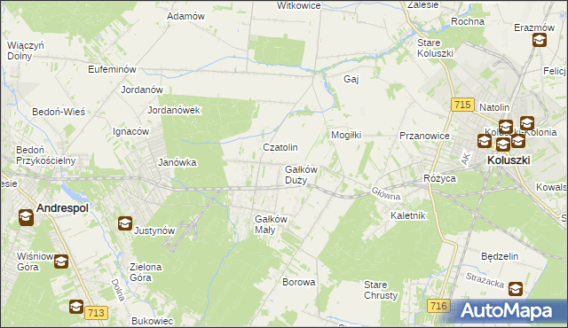 mapa Gałków Duży, Gałków Duży na mapie Targeo