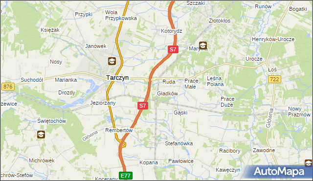 mapa Gładków, Gładków na mapie Targeo
