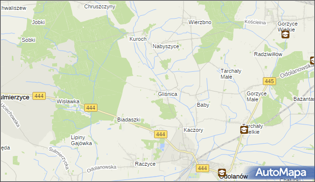 mapa Gliśnica gmina Odolanów, Gliśnica gmina Odolanów na mapie Targeo