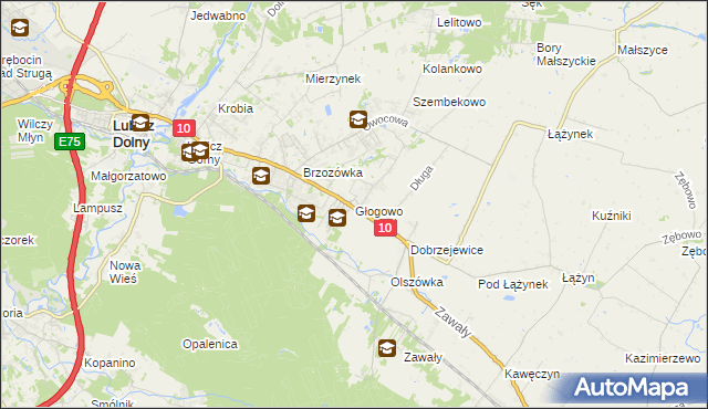 mapa Głogowo, Głogowo na mapie Targeo