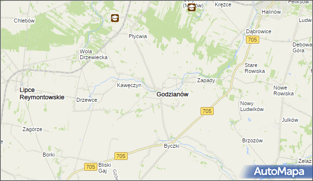 mapa Godzianów, Godzianów na mapie Targeo