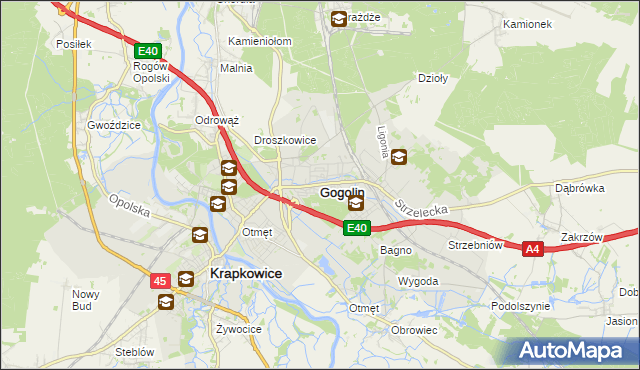 mapa Gogolin powiat krapkowicki, Gogolin powiat krapkowicki na mapie Targeo