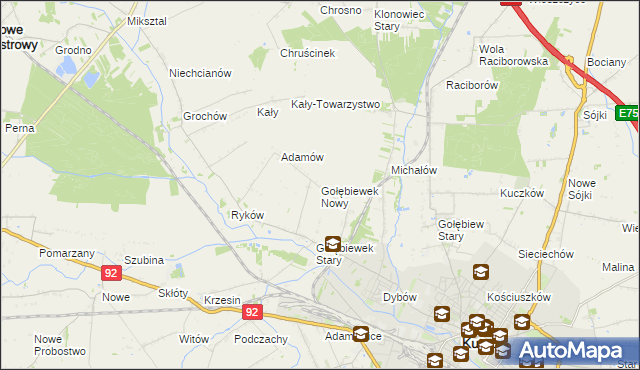 mapa Gołębiewek Nowy, Gołębiewek Nowy na mapie Targeo