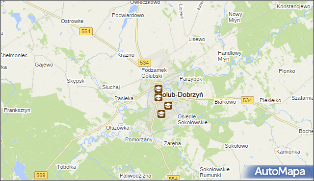 mapa Golub-Dobrzyń, Golub-Dobrzyń na mapie Targeo