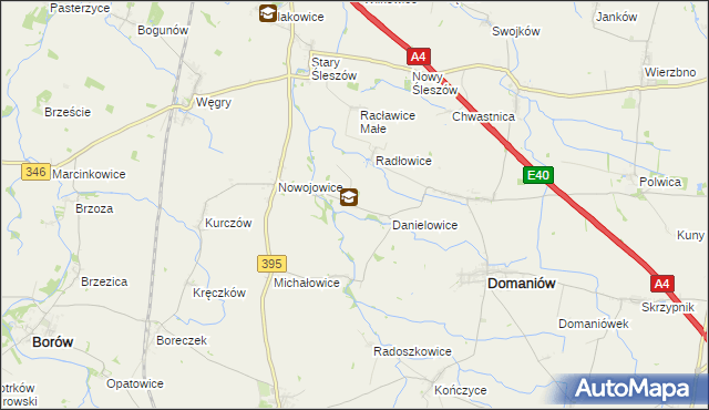 mapa Gostkowice gmina Domaniów, Gostkowice gmina Domaniów na mapie Targeo