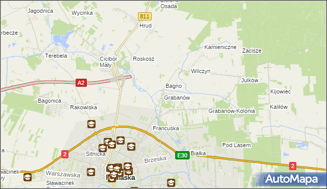 mapa Grabanów, Grabanów na mapie Targeo