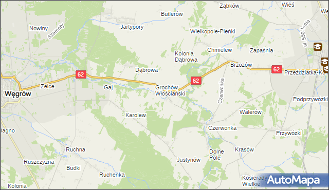 mapa Grochów Szlachecki, Grochów Szlachecki na mapie Targeo