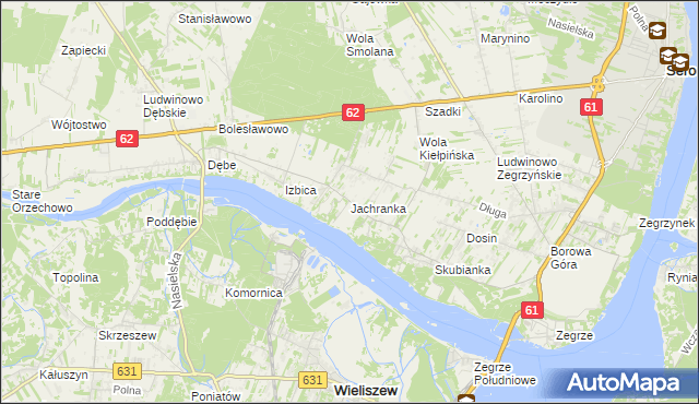 mapa Jachranka, Jachranka na mapie Targeo