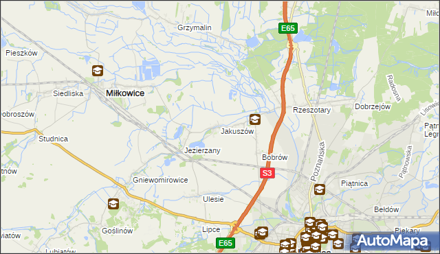 mapa Jakuszów, Jakuszów na mapie Targeo