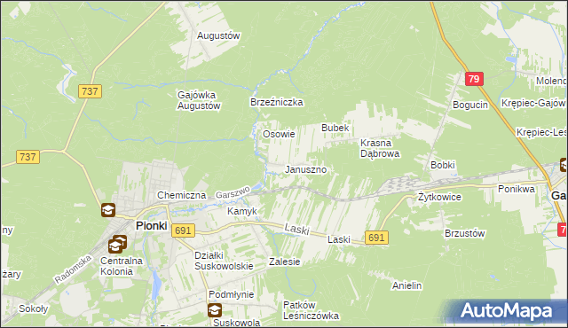 mapa Januszno, Januszno na mapie Targeo