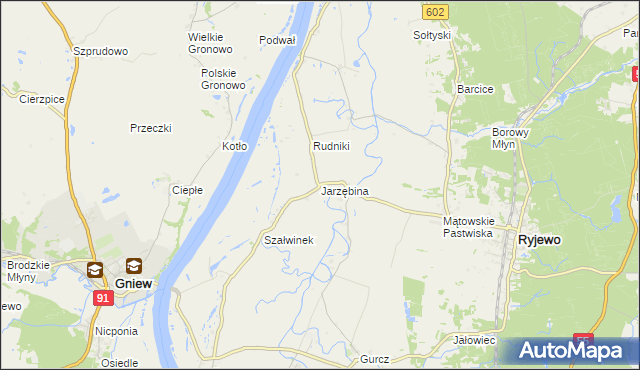 mapa Jarzębina, Jarzębina na mapie Targeo