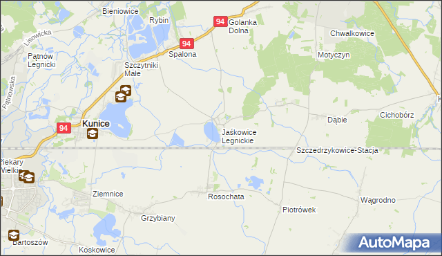 mapa Jaśkowice Legnickie, Jaśkowice Legnickie na mapie Targeo