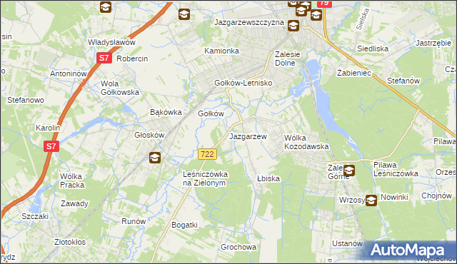 mapa Jazgarzew, Jazgarzew na mapie Targeo