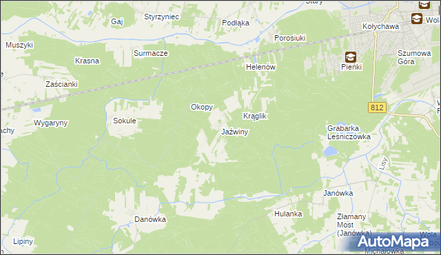 mapa Jaźwiny gmina Biała Podlaska, Jaźwiny gmina Biała Podlaska na mapie Targeo