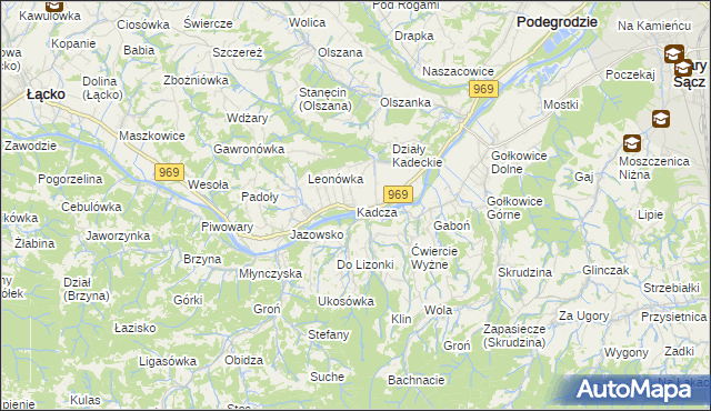 mapa Kadcza, Kadcza na mapie Targeo