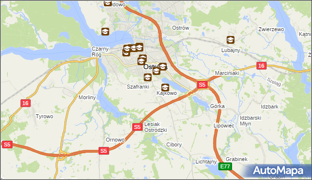 mapa Kajkowo, Kajkowo na mapie Targeo