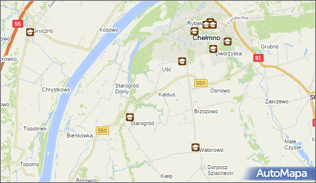 mapa Kałdus, Kałdus na mapie Targeo
