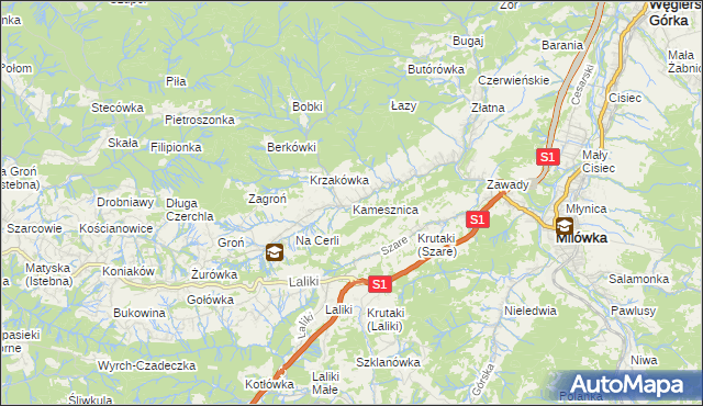 mapa Kamesznica, Kamesznica na mapie Targeo