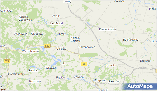 mapa Karmanowice, Karmanowice na mapie Targeo