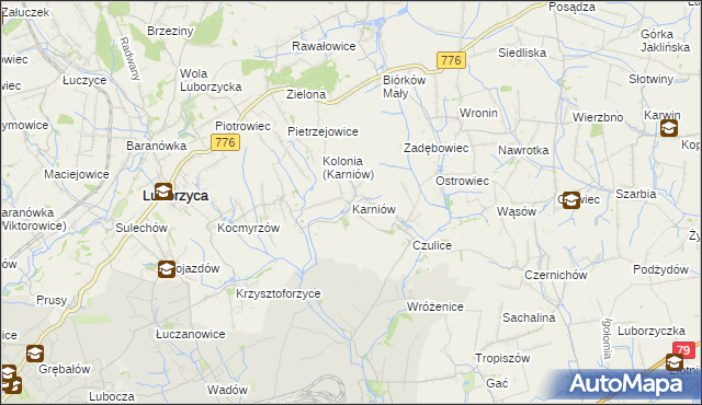 mapa Karniów, Karniów na mapie Targeo