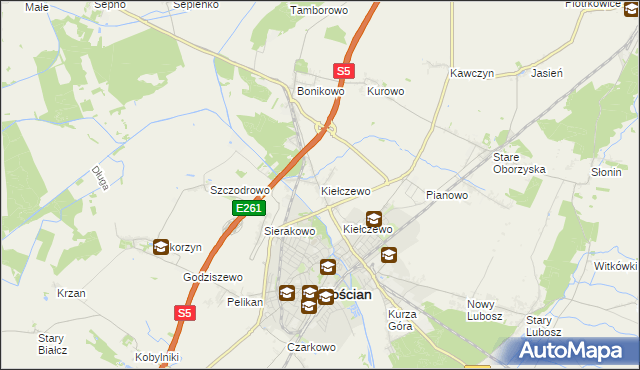 mapa Kiełczewo, Kiełczewo na mapie Targeo