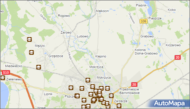 mapa Klępino, Klępino na mapie Targeo