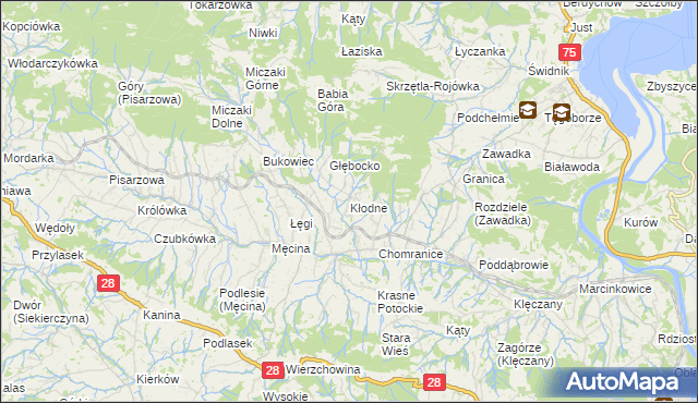 mapa Kłodne, Kłodne na mapie Targeo