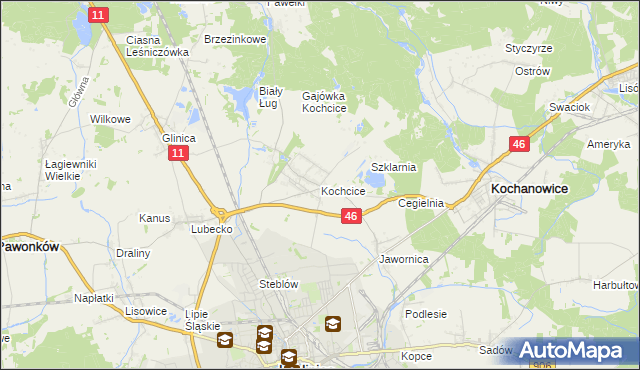 mapa Kochcice, Kochcice na mapie Targeo