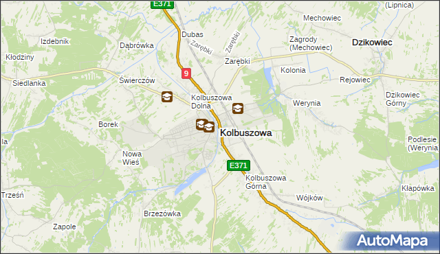 mapa Kolbuszowa, Kolbuszowa na mapie Targeo