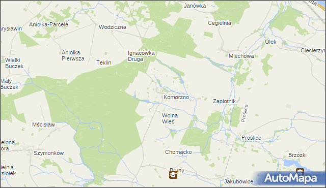 mapa Komorzno, Komorzno na mapie Targeo