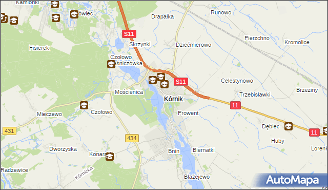 mapa Kórnik, Kórnik na mapie Targeo