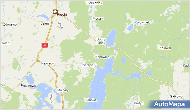 mapa Kosowiec, Kosowiec na mapie Targeo