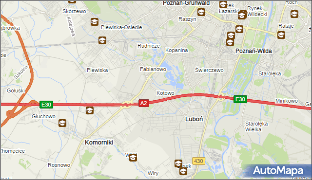mapa Kotowo gmina Poznań, Kotowo gmina Poznań na mapie Targeo