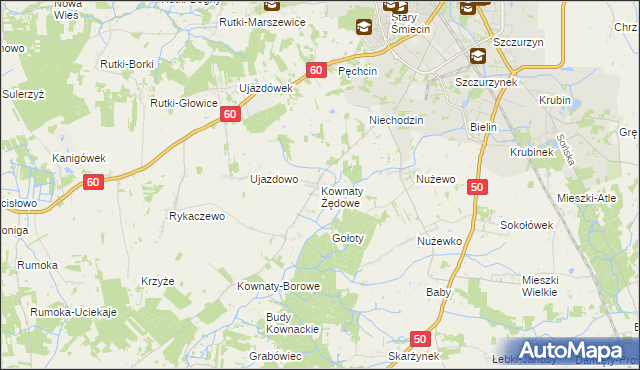 mapa Kownaty Żędowe, Kownaty Żędowe na mapie Targeo