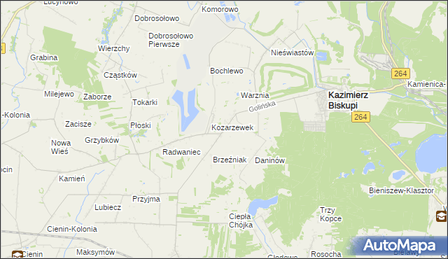 mapa Kozarzew, Kozarzew na mapie Targeo