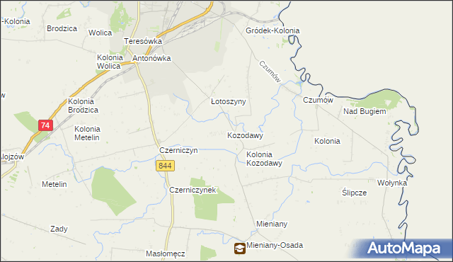 mapa Kozodawy, Kozodawy na mapie Targeo
