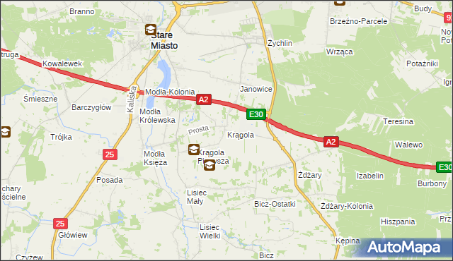 mapa Krągola, Krągola na mapie Targeo