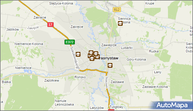 mapa Krasnystaw, Krasnystaw na mapie Targeo