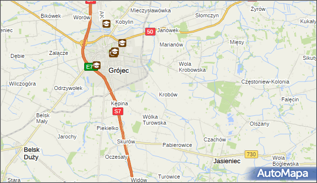 mapa Krobów, Krobów na mapie Targeo