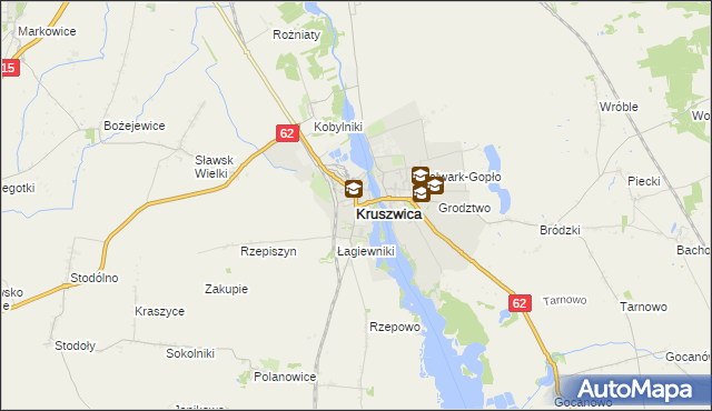 mapa Kruszwica, Kruszwica na mapie Targeo