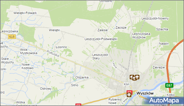 mapa Leszczydół Stary, Leszczydół Stary na mapie Targeo