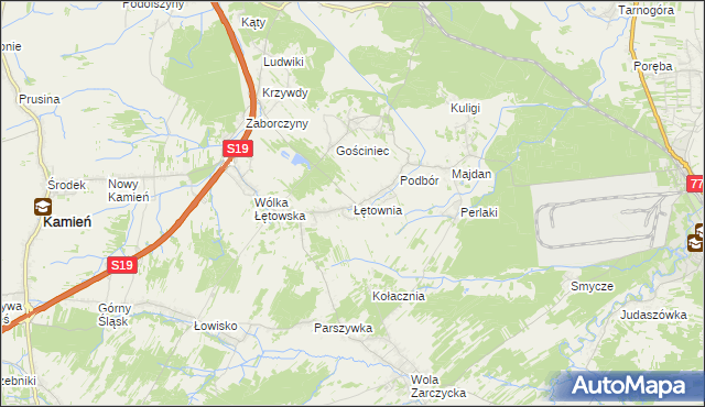 mapa Łętownia gmina Nowa Sarzyna, Łętownia gmina Nowa Sarzyna na mapie Targeo