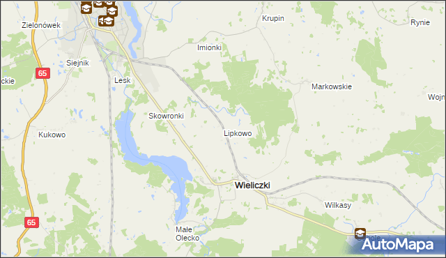 mapa Lipkowo, Lipkowo na mapie Targeo
