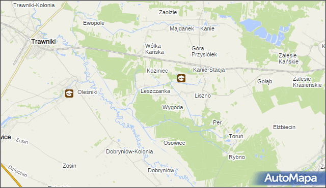 mapa Liszno-Kolonia, Liszno-Kolonia na mapie Targeo