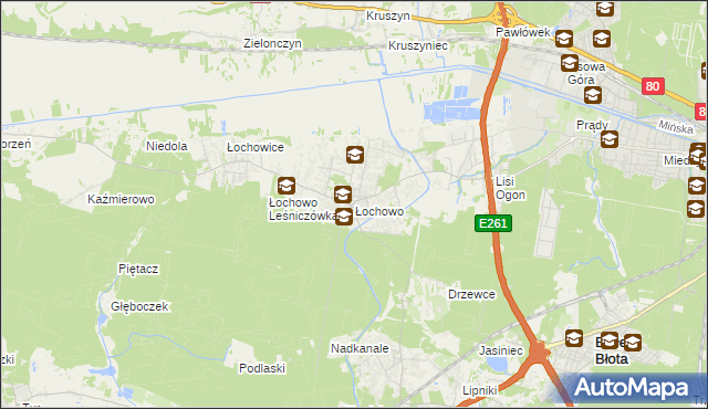 mapa Łochowo, Łochowo na mapie Targeo