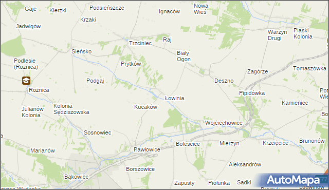 mapa Łowinia, Łowinia na mapie Targeo