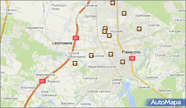 mapa Łoziska, Łoziska na mapie Targeo