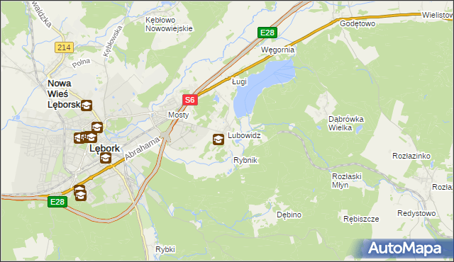 mapa Lubowidz gmina Nowa Wieś Lęborska, Lubowidz gmina Nowa Wieś Lęborska na mapie Targeo