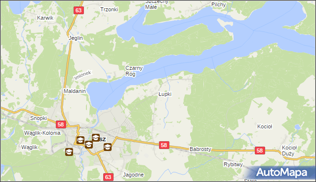 mapa Łupki gmina Pisz, Łupki gmina Pisz na mapie Targeo